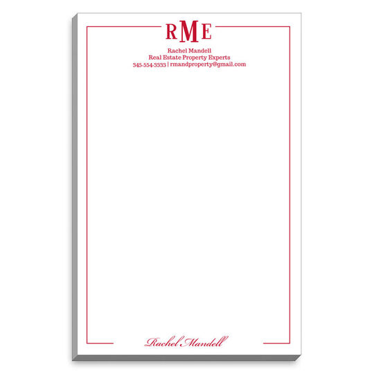 Monogram with Script Name Notepads